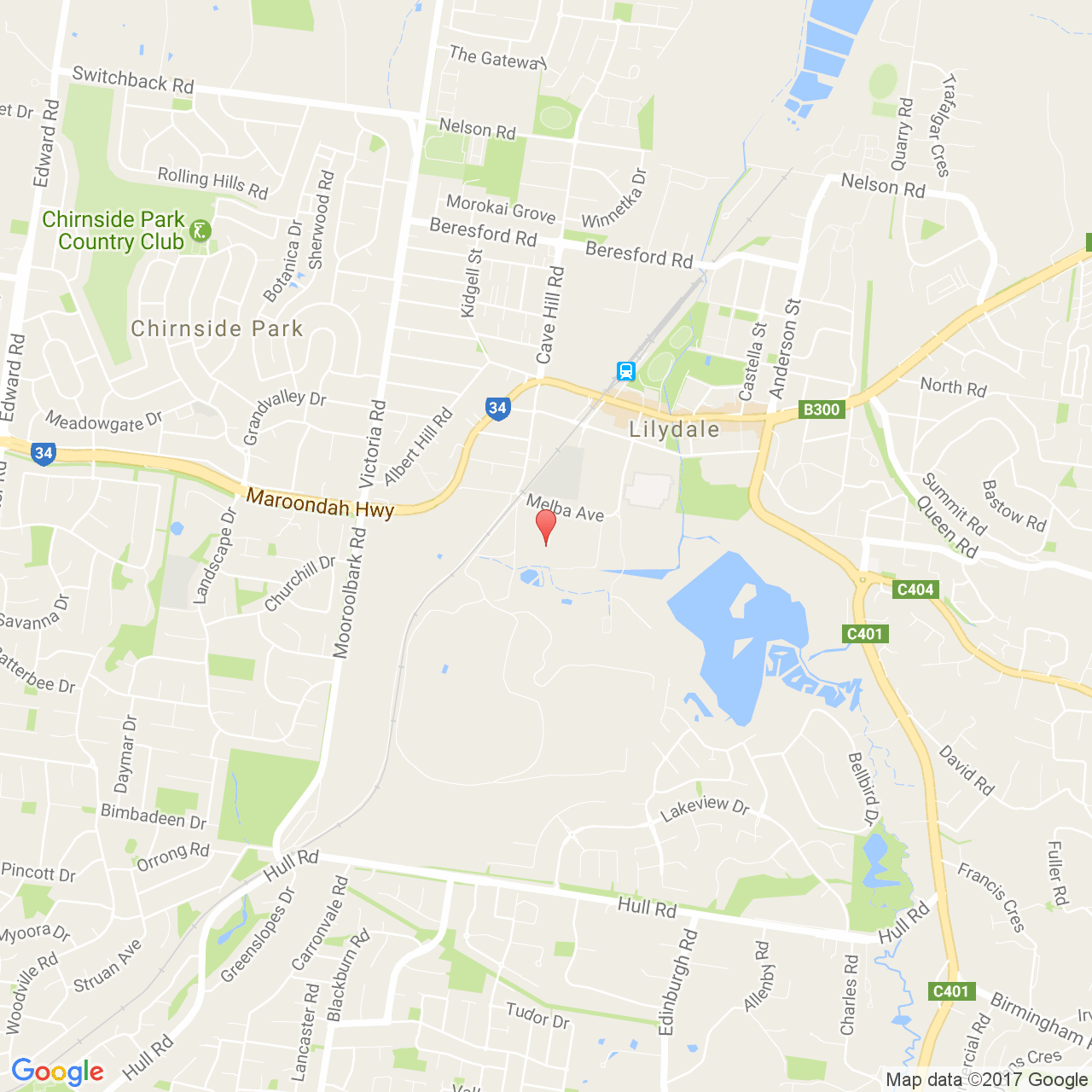 Map of Lilydale Victoira with pinpoint of office location